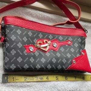 🟡New Jinchao By Jingpin Women’s Crossover/Wristlet/ Clutch, Purse, Red & Black